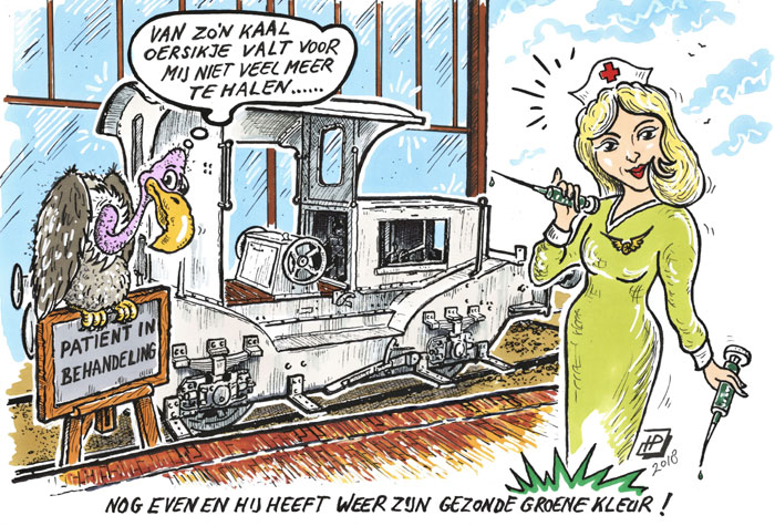 Restauratie oersik (Cartoon Hans Proper). Restauratie oersik (Cartoon Hans Proper).