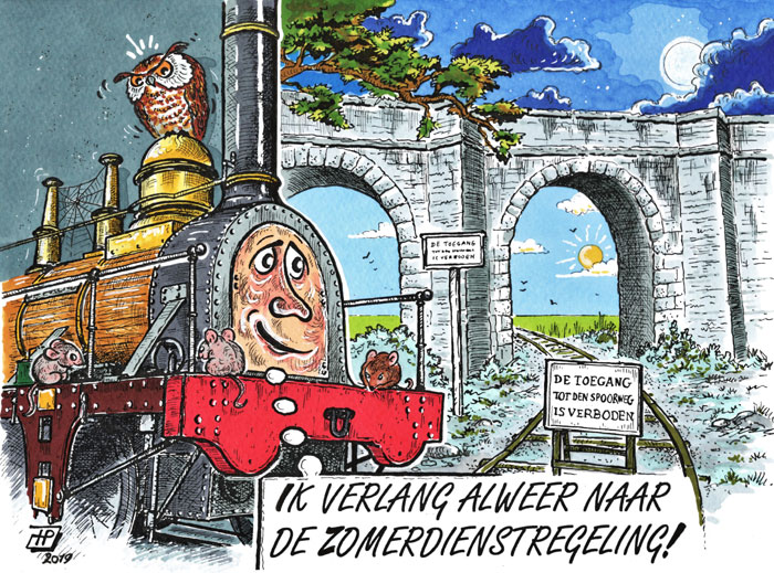 Cartoon Zomerdienstregeling. (Hans Proper) Cartoon Zomerdienstregeling. (Hans Proper)